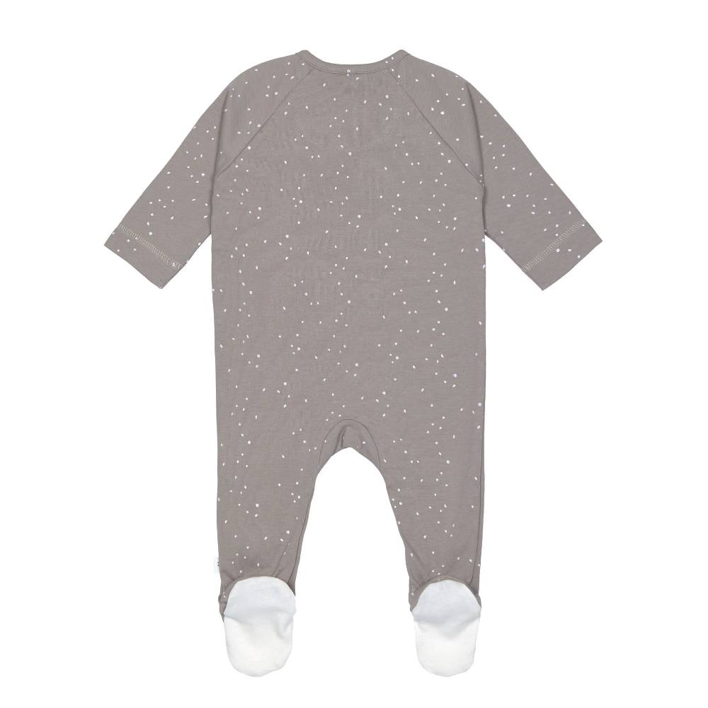 Lässig Baby Schlafanzug mit Füßen - Bio Baumwolle, Sprinkle, taupe Saisonale Angebote