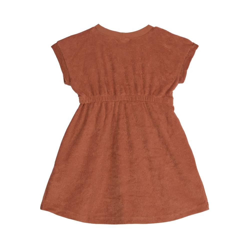 Lässig Frottee Kleid Kinder, Rostrot Räumungsverkauf