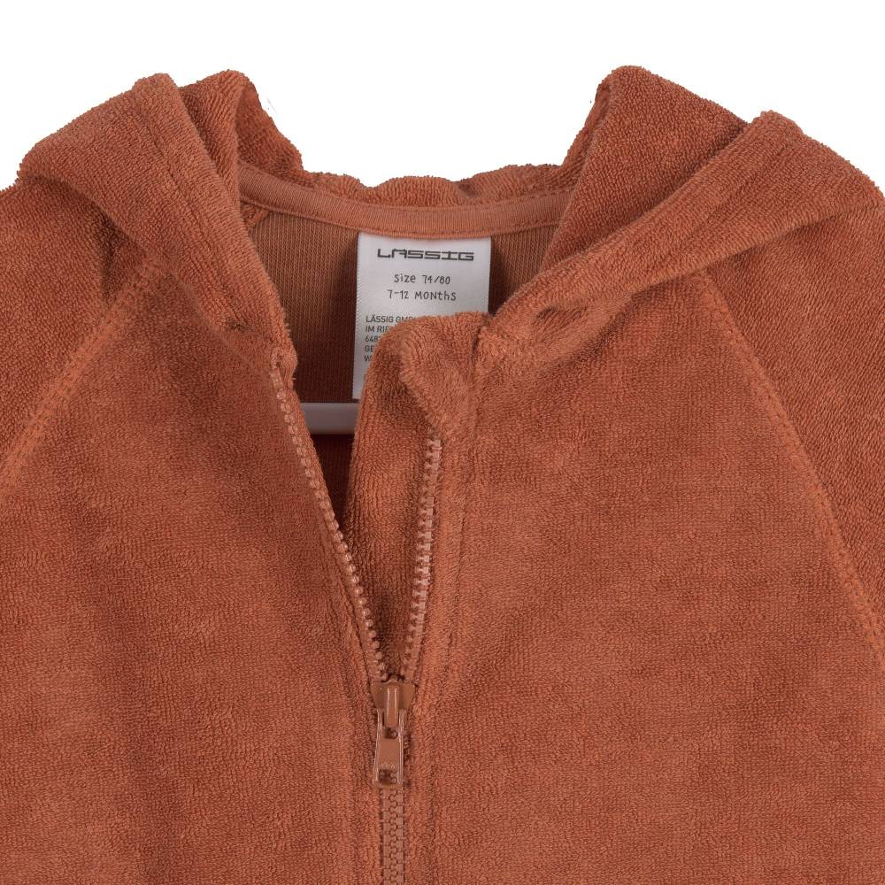 Lässig Frottee Jacke Kinder, Rostrot Letzte 3 Tage