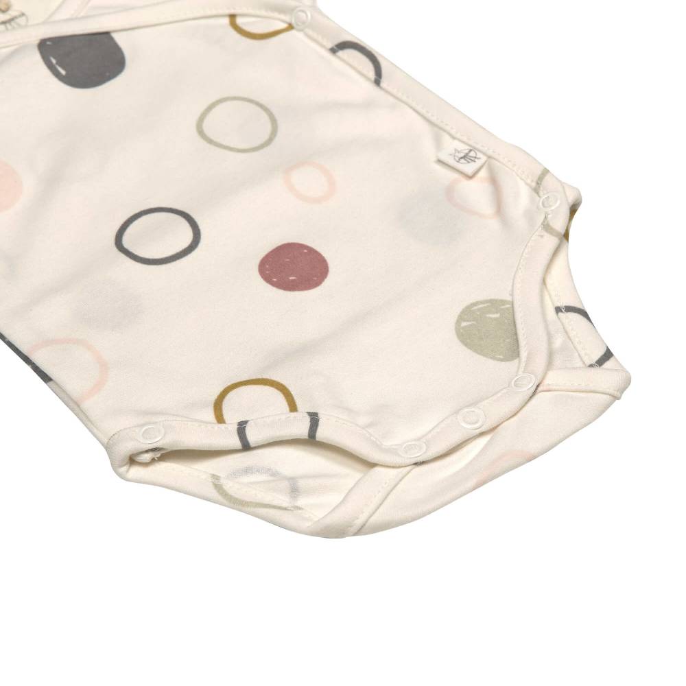 Lässig Baby Wickelbody kurzarm - Bio Baumwolle, Kreise, Beige JETZT KAUFEN