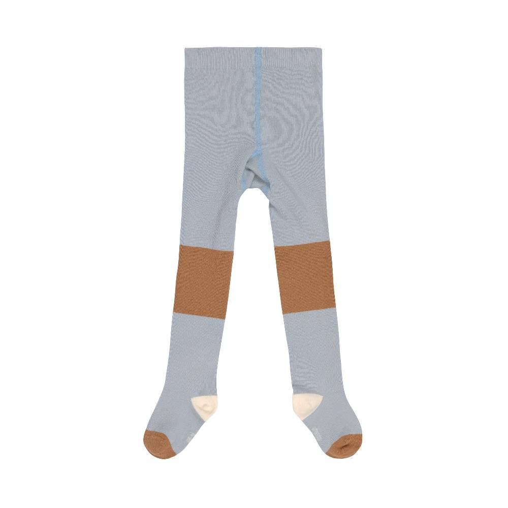 Lässig Strumpfhose GOTS - Tights, Block Streifen Hellblau Karamell Letzter Tag