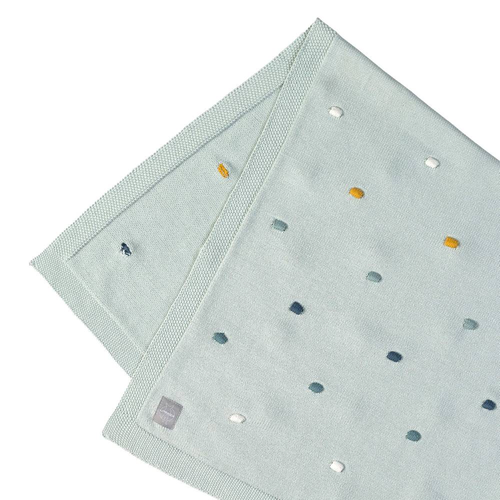 Lässig Babydecke - Bio Baumwolle, Dots, Light Mint 50% Rabatt mit kostenlosem Versand