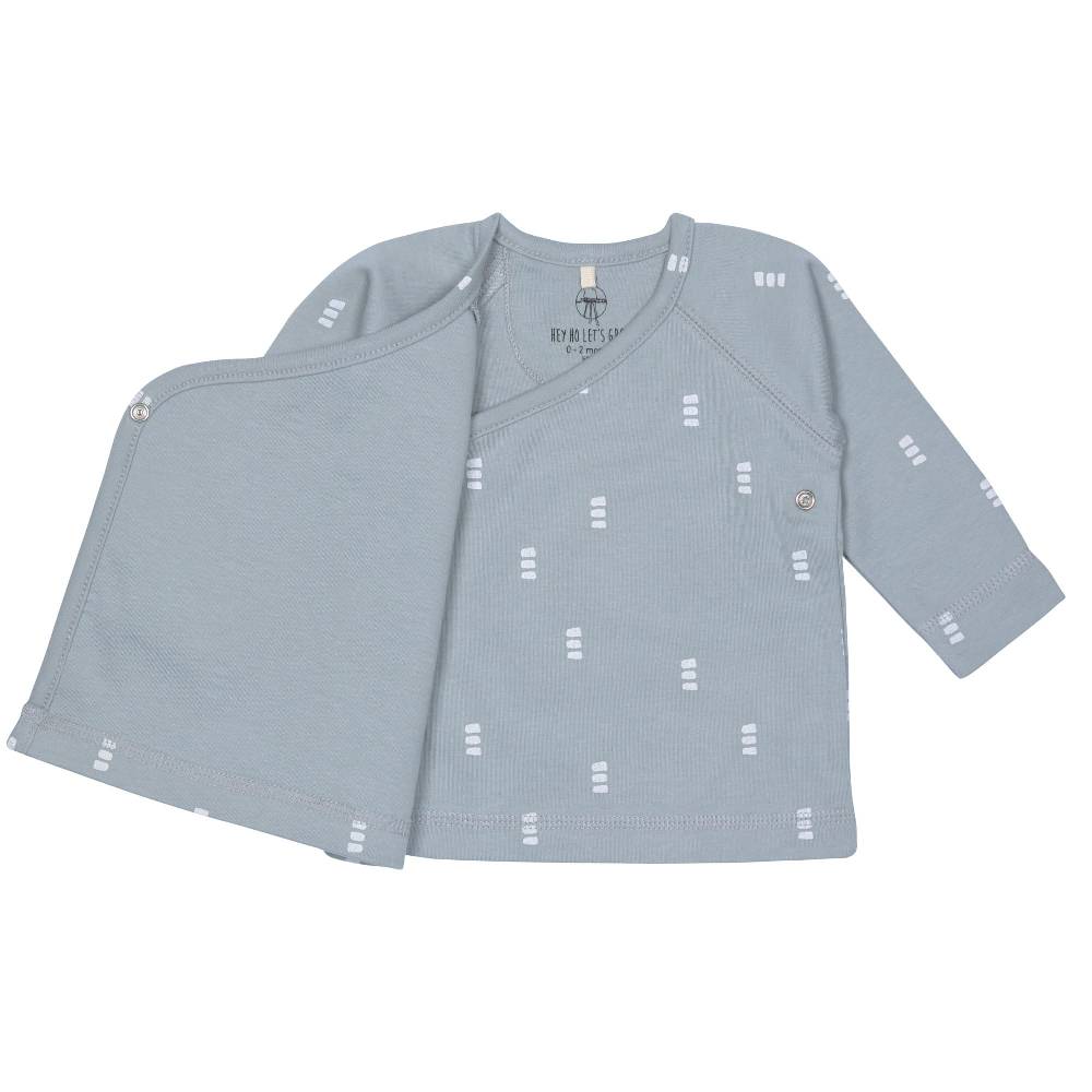 Lässig Baby Wickelshirt - Bio Baumwolle, Blocks, Hellblau Auslauf