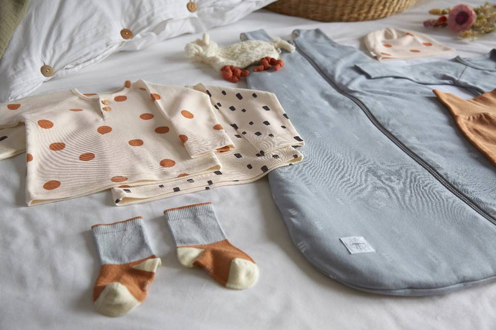 Lässig Baby Wickelshirt - Bio Baumwolle, Blocks, Hellblau Auslauf