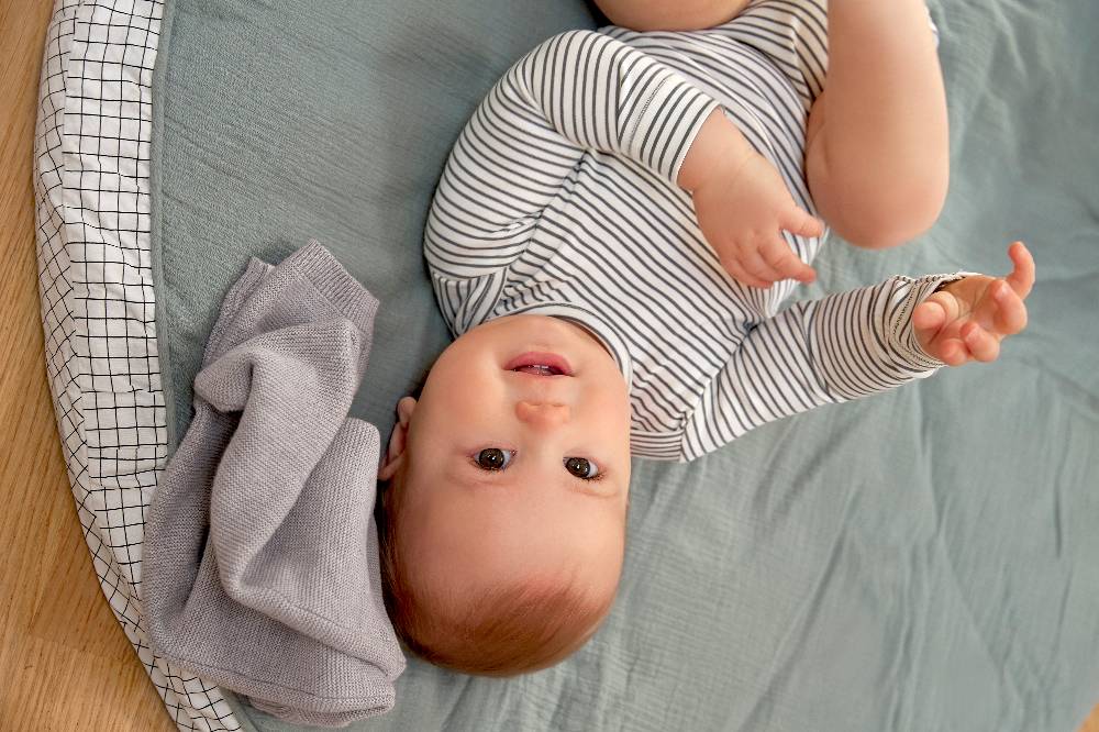 Lässig Baby Langarmshirts - Bio Baumwolle, Striped, Grau Verkauf