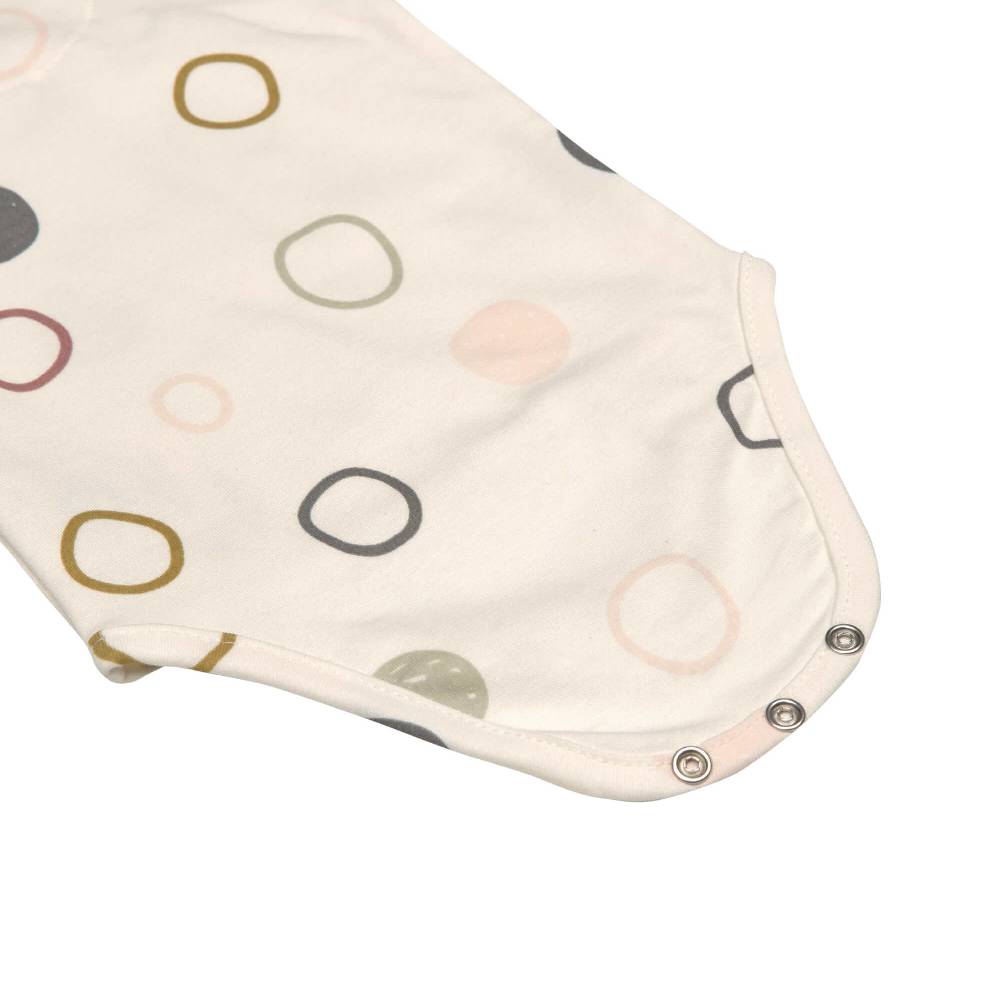 Lässig Baby Wickelbody langarm - Bio Baumwolle, Kreise, Beige im Angebot