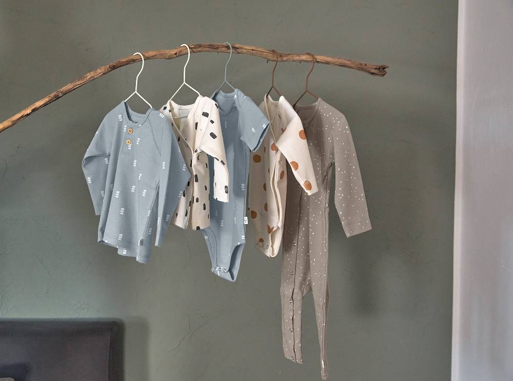 Lässig Baby Body langarm - Bio Baumwolle, Blocks, Hellblau Fabrikpreis