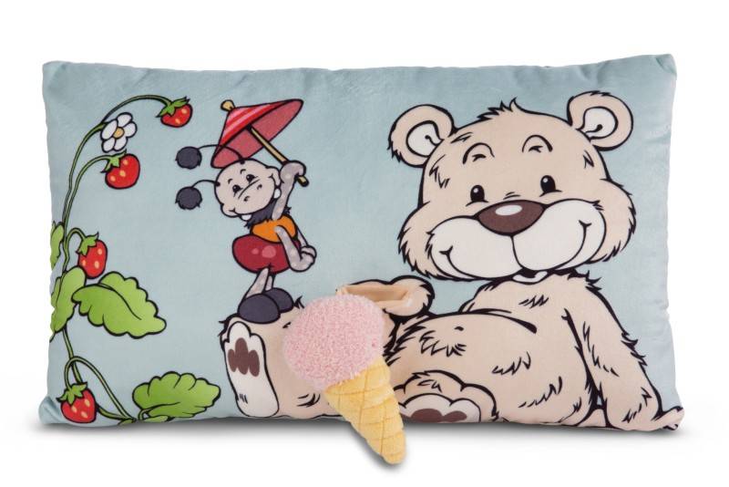 NICI Rechteckiges Kissen Bär Bendix mit Eis NICI GREEN Begrenztes Angebot