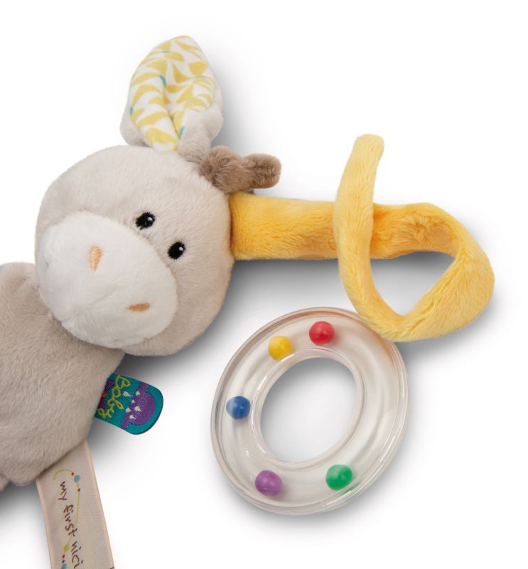 NICI Kuscheltier Esel Muli mit Ringrassel Valentinstagsangebot