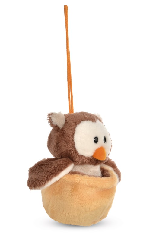NICI Wendekuscheltier Eule Oscar gelb mit Loop NICI GREEN Tiefpreis