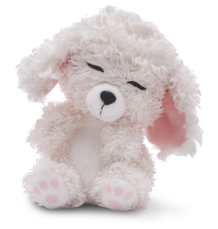 NICI Kuscheltier Sleeping Pets weißer Pudel 12cm im Körbchen NICI GREEN Bestseller