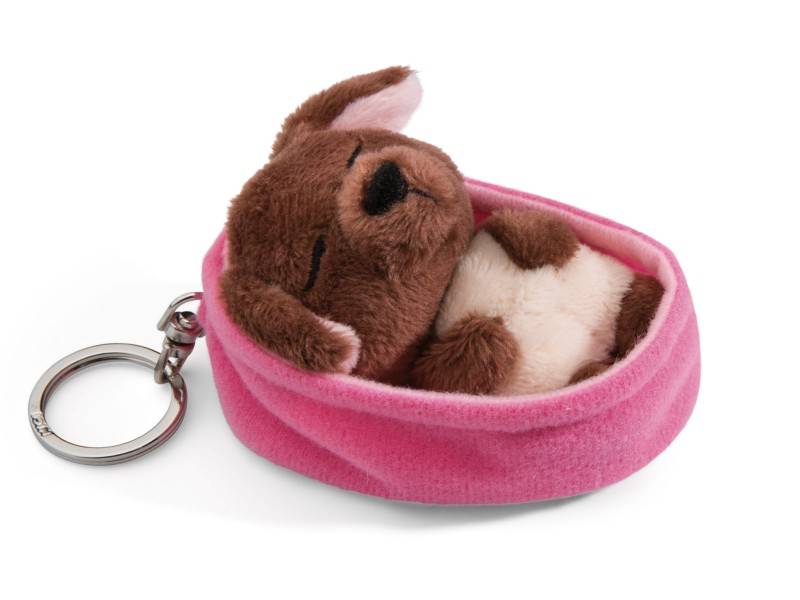 NICI Schlüsselanhänger Sleeping Pets Hund braun Tiefpreis