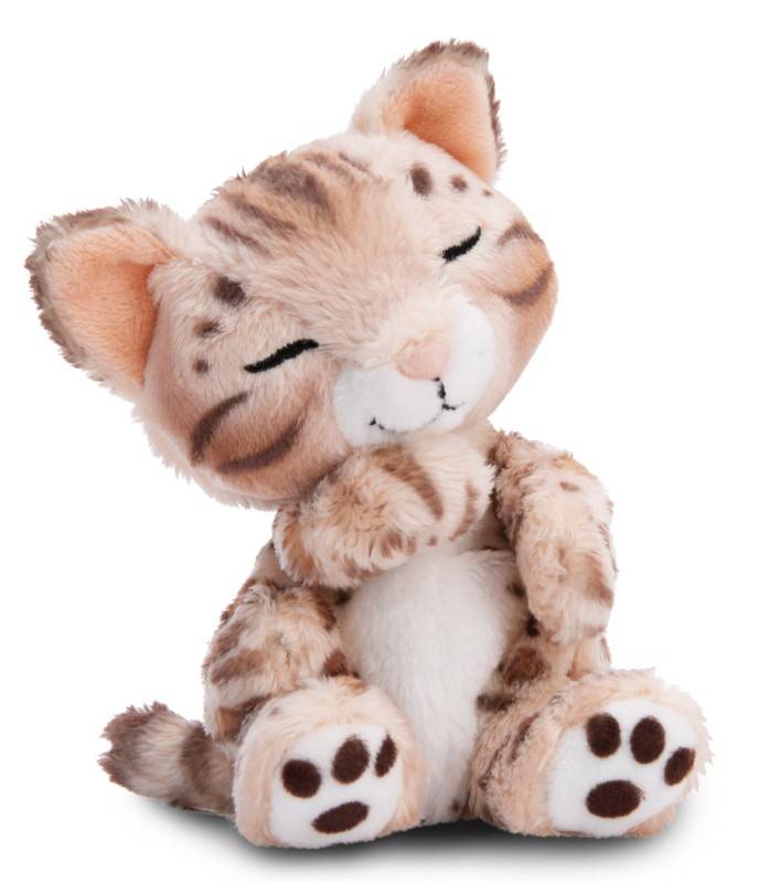 NICI Kuscheltier Sleeping Pets Bengal Katze 12cm im hellgrünen Körbchen NICI GREEN Speichern exportieren