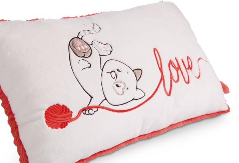 NICI Rechteckiges Kissen Katze "Love" NICI GREEN Auslauf