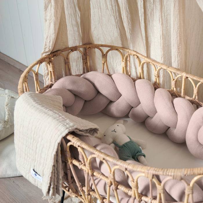 Nordic Coast Company Bettschlange geflochten Rosa Strick - Blush Tägliche Deals