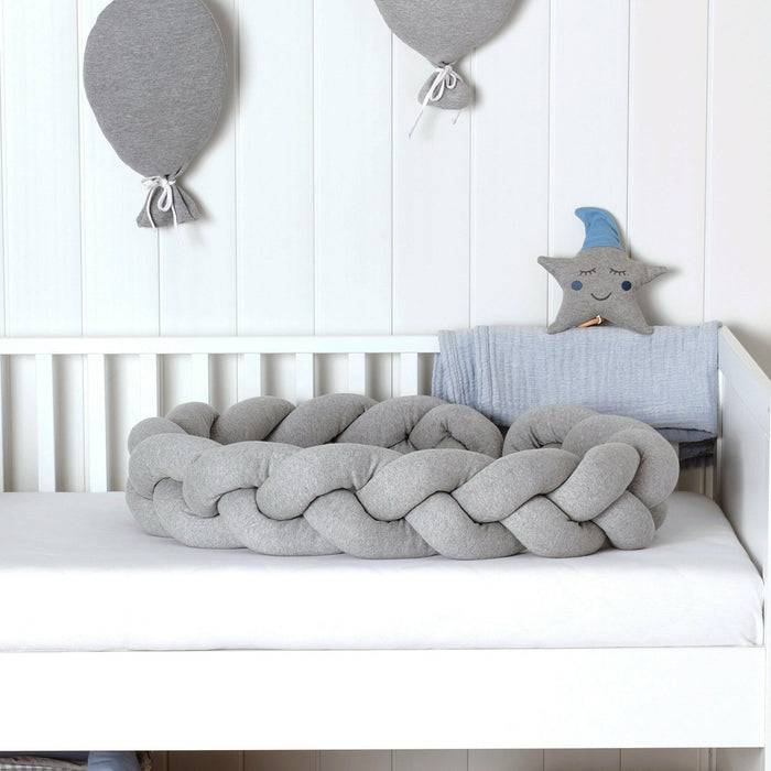 Nordic Coast Company Bettschlange geflochten Grau Jersey Letzte 3 Tage