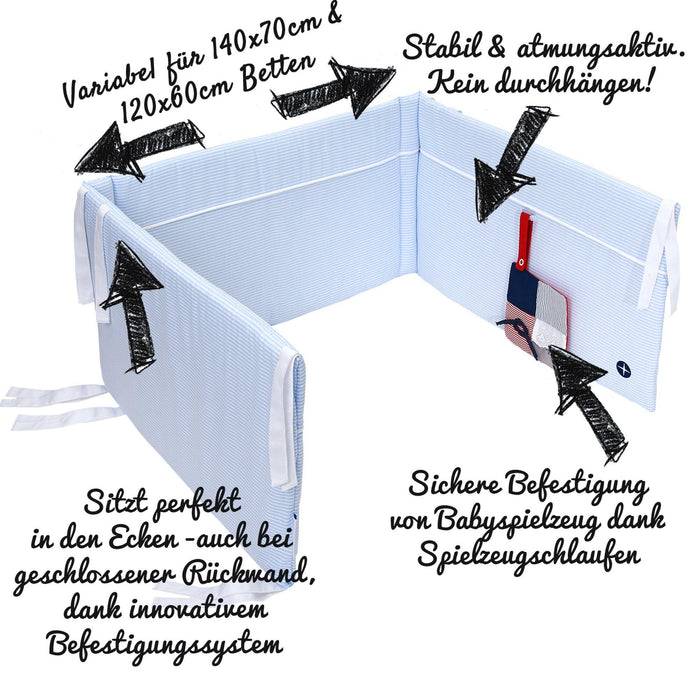 Nordic Coast Company Baby Bettnestchen Blau Begrenzt auf 3 Tage