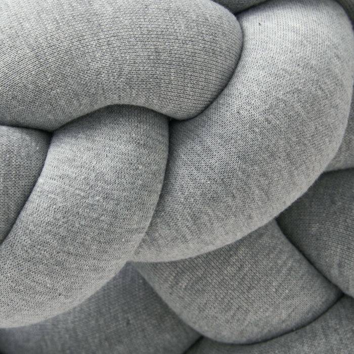 Nordic Coast Company Bettschlange geflochten Grau Jersey 180cm 50% Rabatt für begrenzte Zeit