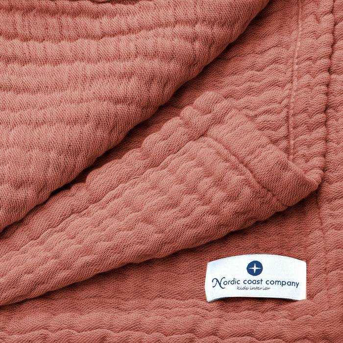 Nordic Coast Company Musselin Decke Kupfer Rot Flash Sale