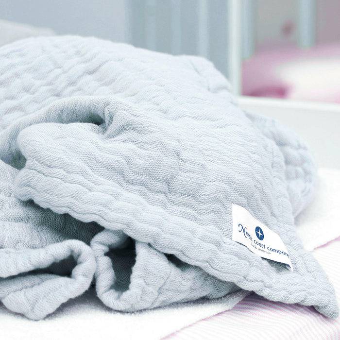 Nordic Coast Company Musselin Decke Blau Large Super Sparpreis