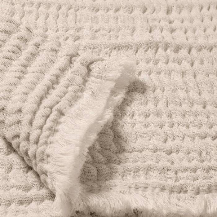 Nordic Coast Company Musselin Fransendecke Beige Neueste Stile