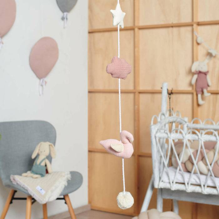 Nordic Coast Company Wandgirlande Musselin Schwan Small Flash Sale
