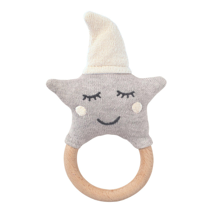 Nordic Coast Company Baby Set "Stern" Spieluhr + Rassel Natur Muttertagsangebot