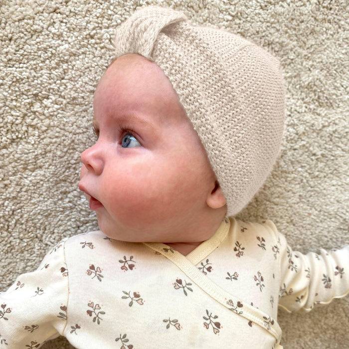 Nordic Coast Company Baby Mütze Turban Set Altrosa + Natur Jubiläumsangebot