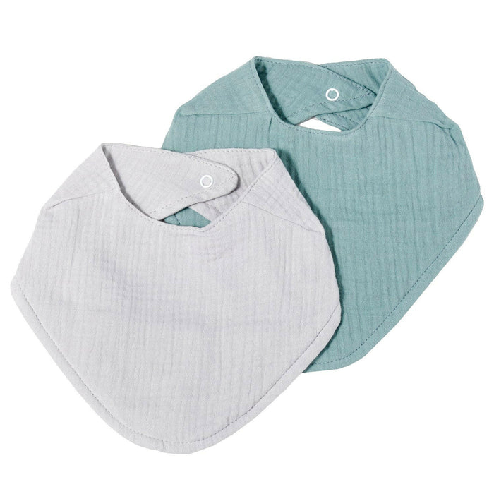 Nordic Coast Company Musselin Lätzchen-Set Grau & Mint Super Sparpreis