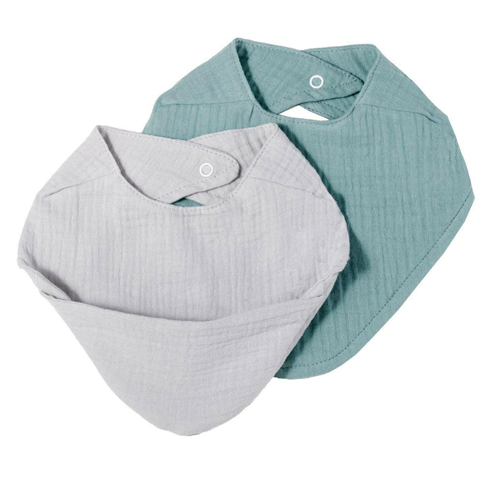 Nordic Coast Company Musselin Lätzchen-Set Grau & Mint Super Sparpreis