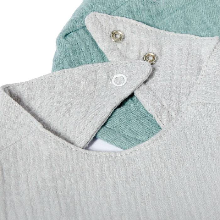 Nordic Coast Company Musselin Lätzchen-Set Grau & Mint Super Sparpreis