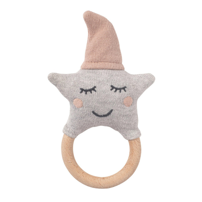 Nordic Coast Company Baby Set "Stern" Spieluhr + Rassel Rosa im Angebot