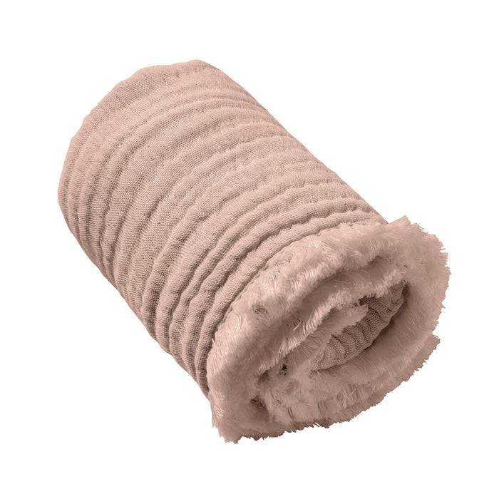 Nordic Coast Company Musselin Fransendecke Altrosa Online Shopping