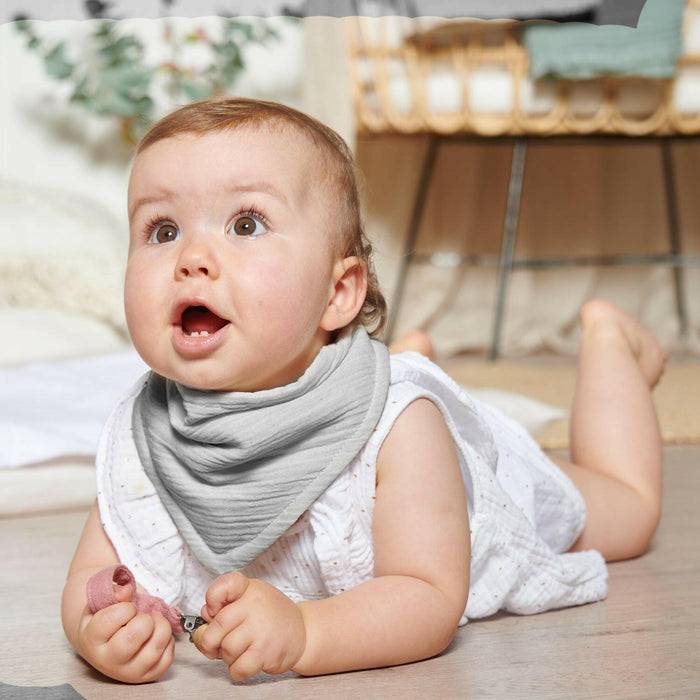 Nordic Coast Company Musselin Lätzchen-Set Grau & Mint Sonderangebot der Fabrik