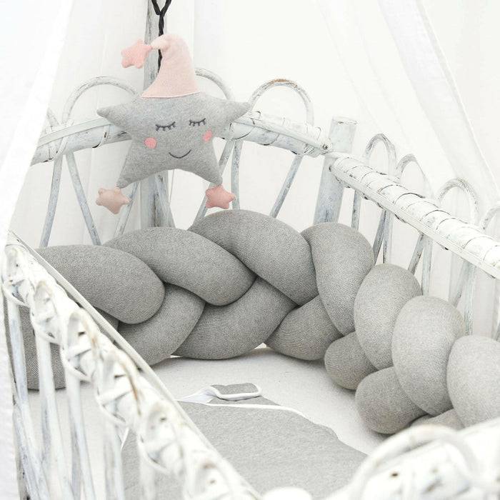 Nordic Coast Company Bettschlange geflochten Grau Strick Outlet