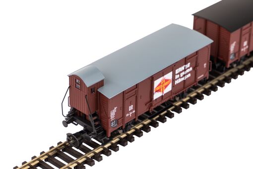 Piko TT 2er Set Gedeckter Güterwagen G02 DR III "Fortschritt" Artikelnummer: 47033 Kostenloser Versand international