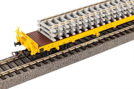 Piko Flachwagen Rs Bauzug VI beladen mit Betonschwellenstapel Artikelnummer: 24501 Sonderangebot