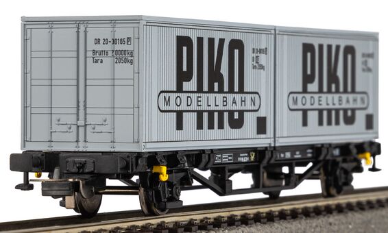 Piko Containertragwagen DR IV 2 x 20' Container "VEB PIKO" Artikelnummer: 27709 Preisnachlass