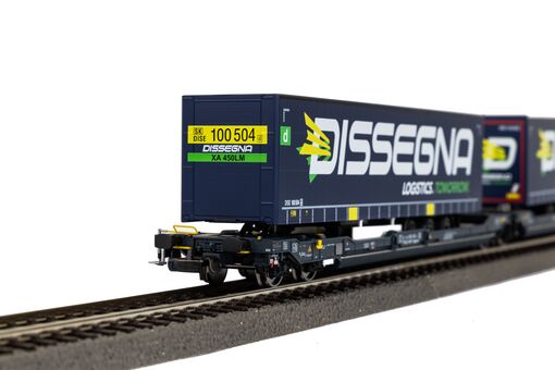 Piko Taschenwagen T3000e Cemat mit 2 "Dissegna" Trailern SBB VI Artikelnummer: 24600 Black Friday