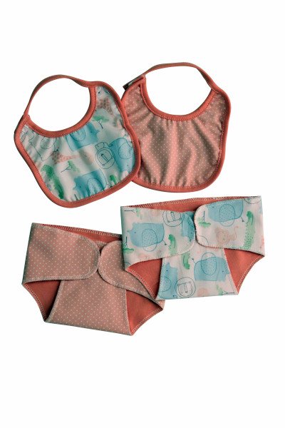 Schildkröt Manufaktur Kleidung Windel/Latz rose zu Puppe 32 -52 cm Super Sparpreis