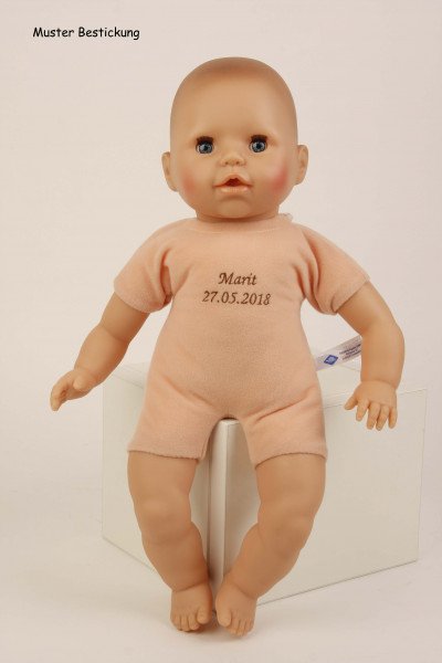 Schildkröt Manufaktur Baby Amy 45 cm mit Schnuller, Malhaar, braune Schlafaugen, Kleidung winterlich Bis zu 50% Rabatt