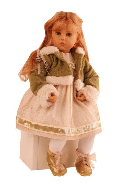 Schildkröt Manufaktur Kleidung zu Puppe Elena/Carolina Sauer Gr. 53 winterlich gold/grün Fabrikverkauf