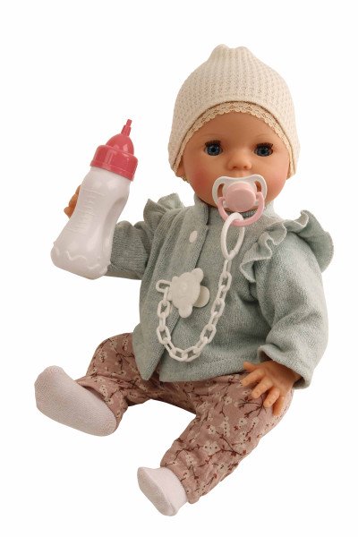 Schildkröt Manufaktur Kleidung zu Trink + Näßbaby 40 cm Lina rose/mint Räumungsverkauf