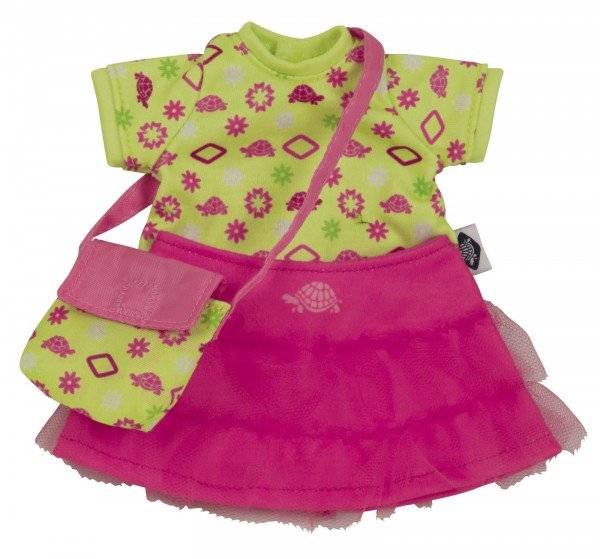 Schildkröt Manufaktur Stoffpuppe Emmeline 30 cm, gesticktes Gesicht, Kleidung pink/grün Hotsell