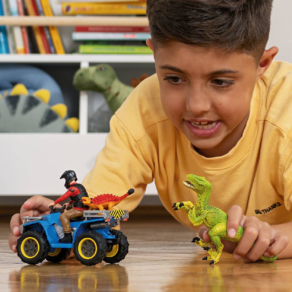 Schleich Flucht auf Quad vor Velociraptor Rabatte dieses Monats