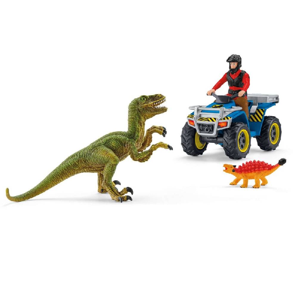Schleich Flucht auf Quad vor Velociraptor Rabatte dieses Monats
