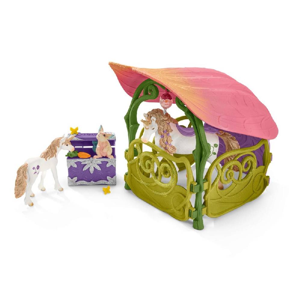 Schleich Glitzerndes Blütenhaus mit Einhörnern, See und Stall Super Rabatt
