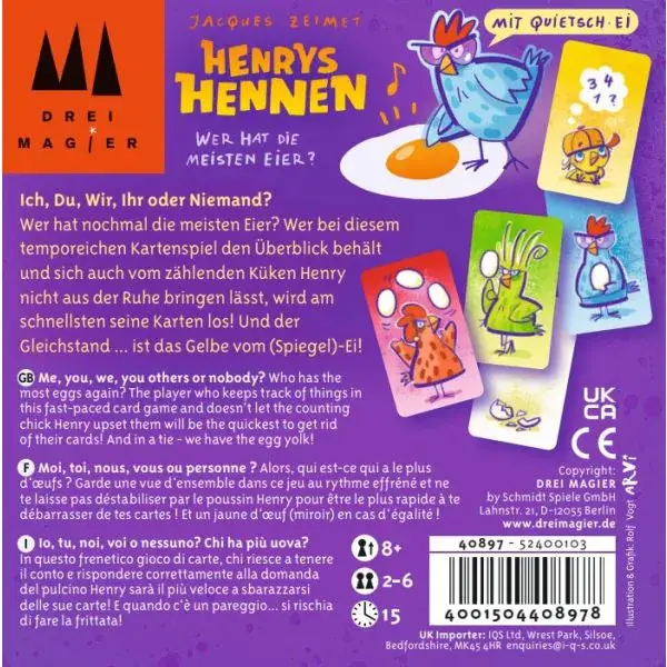 Schmidt Spiele Drei Magier®: Henrys Hennen, Kartenspiel Bestseller