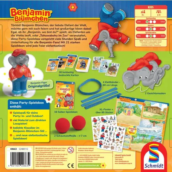 Schmidt Spiele Benjamin Blümchen: Party-Spaß mit Törööö!, Kinder-Partyspiele VIP-Rabatte