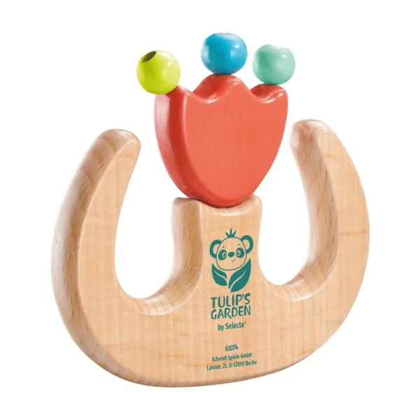 Schmidt Spiele TULIP'S GARDEN by SELECTA® Babywelt: Greifling Tulpe aus Holz, 9,5 cm zollfrei